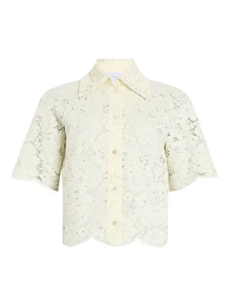 Krótka koszula Patou koronkowa żółta
