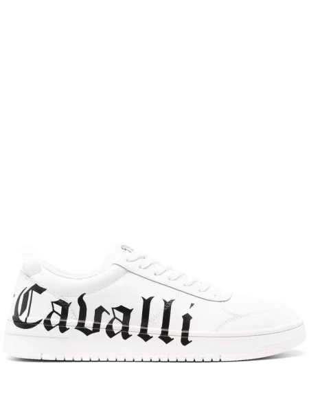 Sneakerși Just Cavalli cu imagine alb