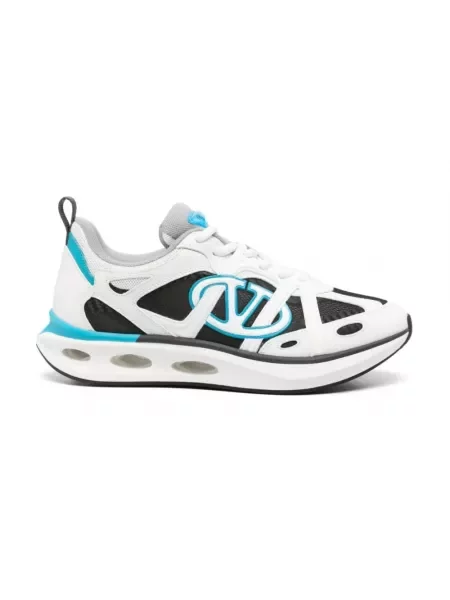 Sneakersy Valentino Garavani skórzane z siateczki białe