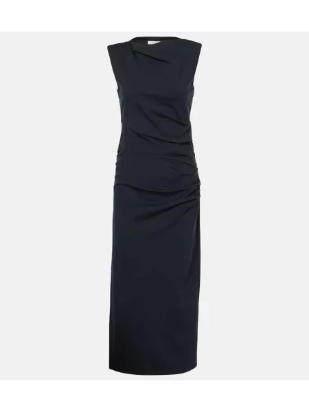 Rochie midi Dorothee Schumacher drapată până la genunchi de costum albastru