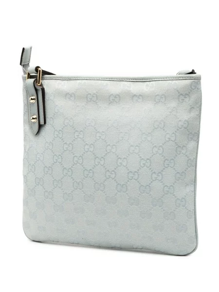 Plátěná crossbody kabelka Gucci Pre-owned modrá