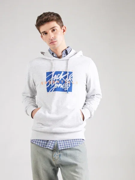 JACK & JONES Mikina JJCOLTON modrá / oranžová / melírovaná biela