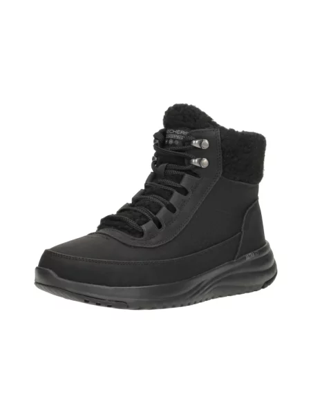 Botki Skechers ze sztucznego futra czarne