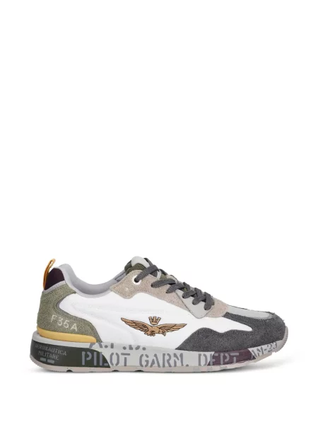 Sneakerși Aeronautica Militare cu autograf alb