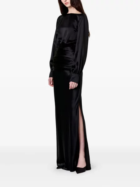 Rochie maxi Nicholas lungă de costum negru