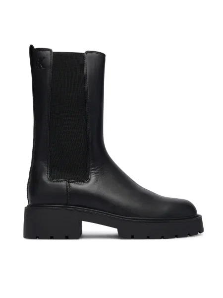 Calvin Klein Bokacsizma Chunky High Chelsea fekete