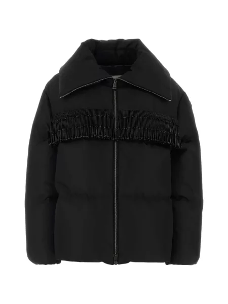 Geacă cu puf Moncler cu mărgele negru