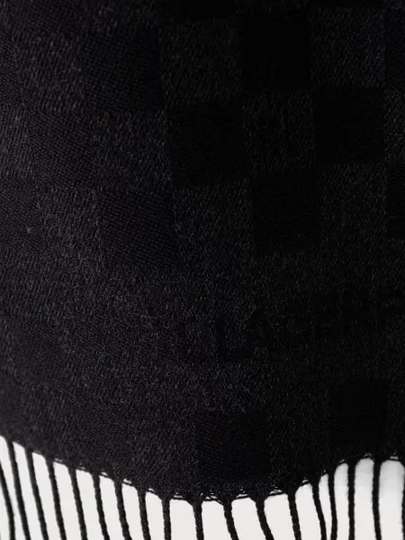 Кариран шал Karl Lagerfeld с ресни черно