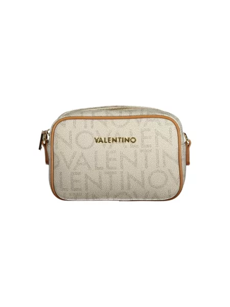 Lniana torebka crossbody Valentino By Mario Valentino beżowa