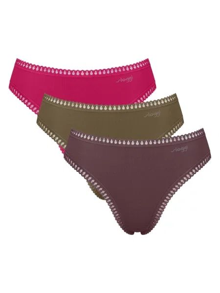 SLOGGI Kalhotky hnědá pink zelená