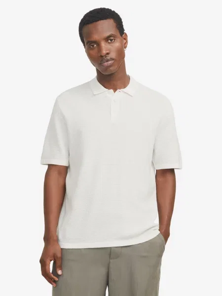 JACK & JONES Tricou George murdar alb