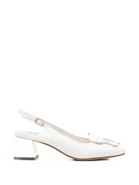 Pantofi cu toc Linda Baumann cu cataramă slingback alb