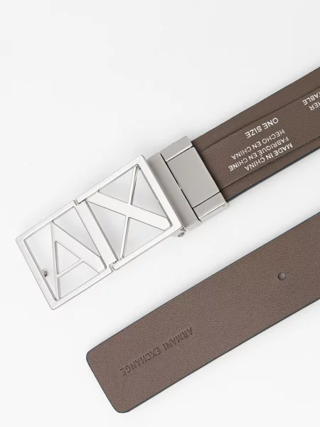 Кожаный двусторонний ремень Armani Exchange с ремешками