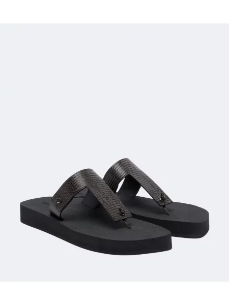 Chiloți tanga Christen din piele maro