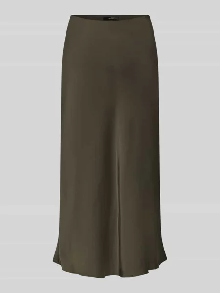 Spódnica midi z satyny model Odini' Someday oliwkowa