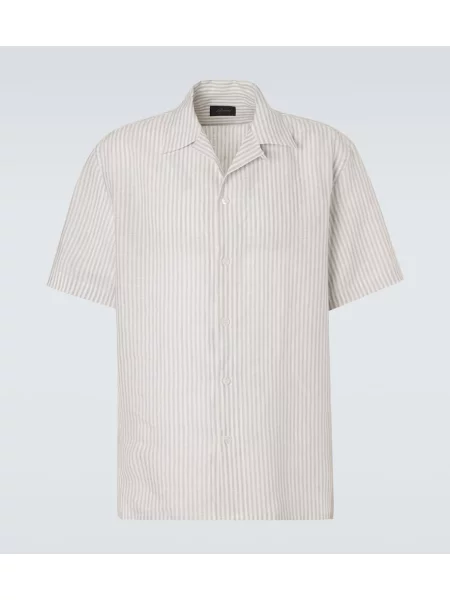 Cămașă de in Brioni de in gri