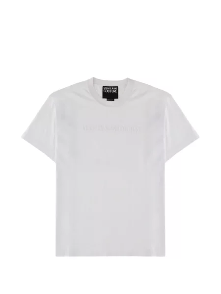Tricou Versace Jeans Couture cu broderie alb