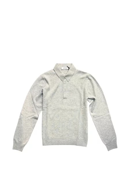 Lung tricou polo Gran Sasso gri