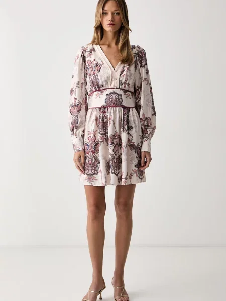Guess rochie cu vâscoză CATHERINE bej