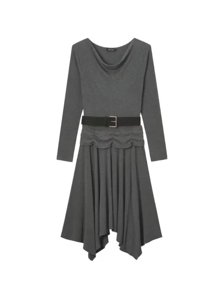 Cu centură rochie midi Tout A Coup gri