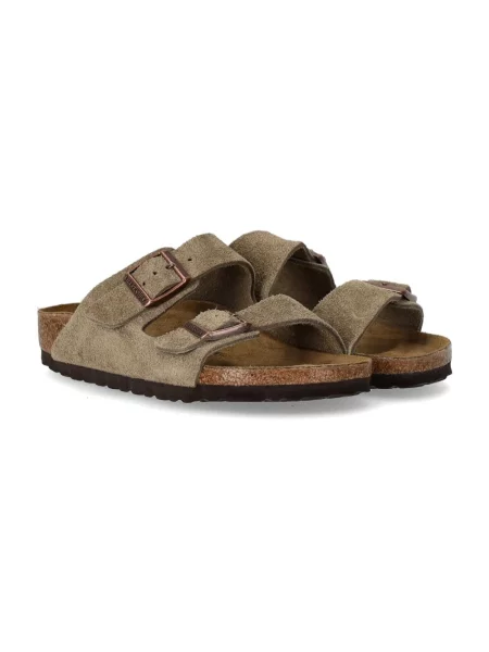 Klapki Birkenstock skórzane szare