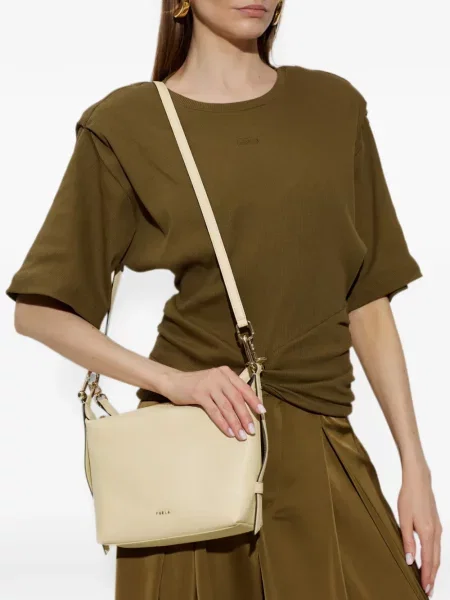 Geantă shopper Furla din piele galben