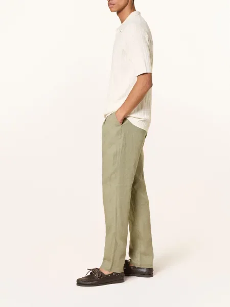 Marc O'polo Lněné Chino Kalhoty Osby Tapered Fit khaki