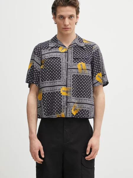 Undercover cămașă Shirt/blouse bleumarin cu guler clasic relaxed