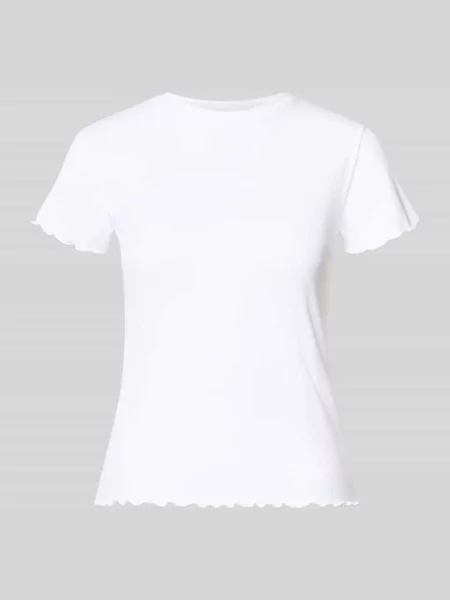 T-shirt o kroju slim fit z dodatkiem model NICCA' Pieces biała