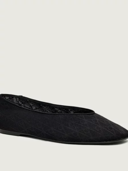 Balerina Calvin Klein Square Ballerina Aop Mesh fekete