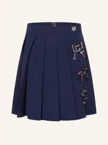 Dolce & Gabbana Skládaná Sukně tmavě modrá / červená bílá