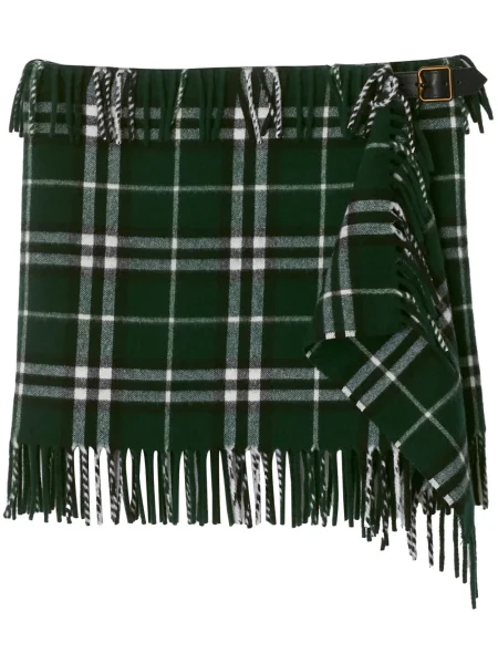 Fusta mini Burberry în carouri verde