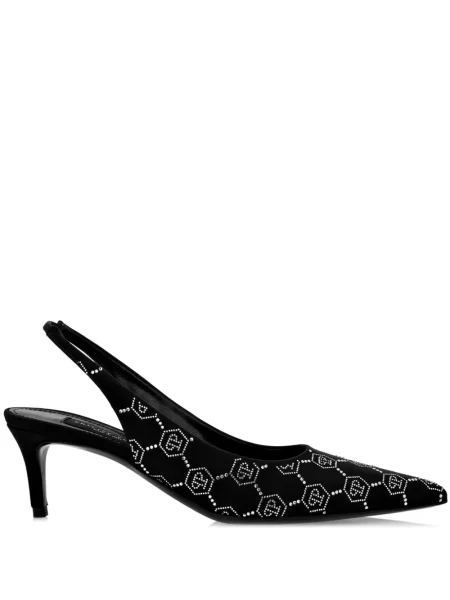 Pantofi cu toc Philipp Plein slingback negru