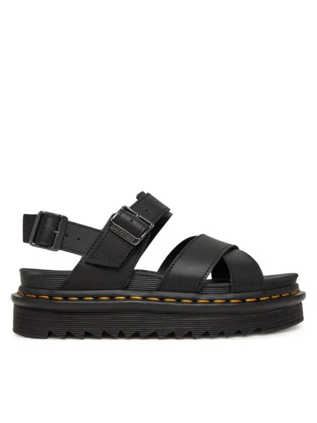 Dr. Martens Obuwie Kobieta 39 EU Skóra Stylowe płaskie sandały Voss II czarny
