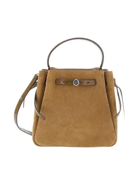 Kapelusz Tory Burch skórzany brązowy