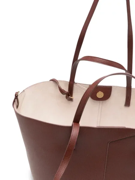 Kožená shopper kabelka Emporio Armani hnědá