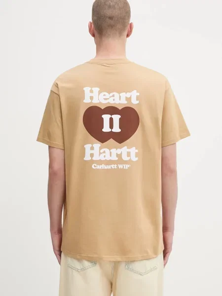 Carhartt WIP S/S Heart II Hartt T-Shirt Mężczyźni Koszulki Carhartt WIP Size: M brązowy