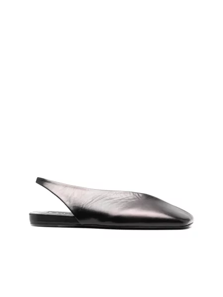 Balerinki Jil Sander skórzane czarne