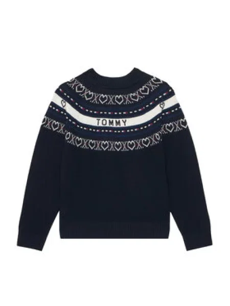 Tommy Hilfiger Megztinis Intarsia Tamsiai mėlyna