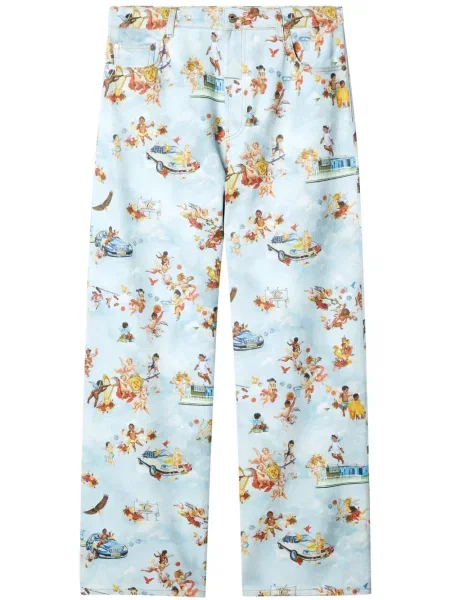 Blugi Off-white cu imagine alb