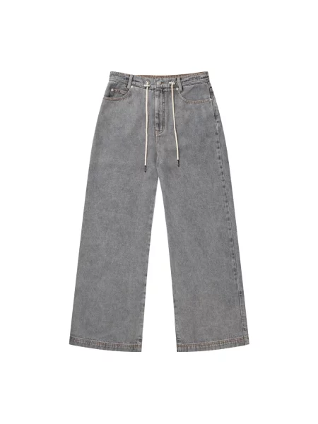 Jeansy Munthe eleganckie wiązane szare