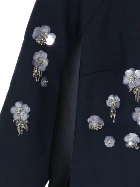 Decupat geacă Dice Kayek cu model floral albastru