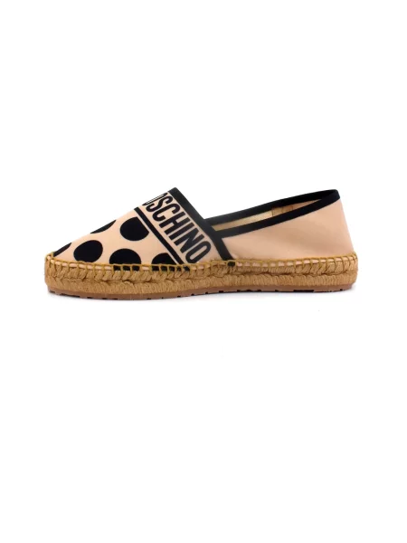 Haftowane espadryle Love Moschino beżowe