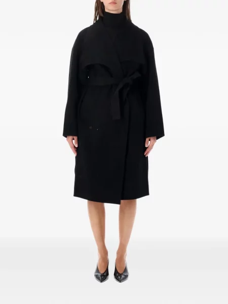 Gulerat cu centură palton The Garment negru