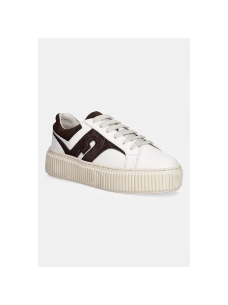 Sneakersy Furla sznurowane skórzane beżowe