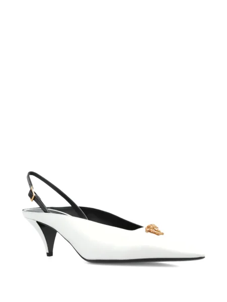 Pantofi cu toc Versace din piele alb