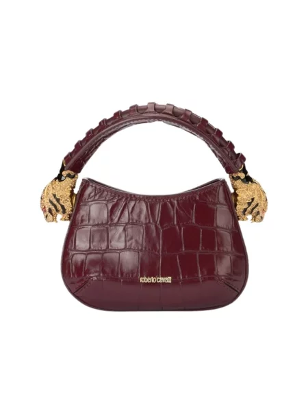 Torebka hobo Roberto Cavalli w tygrysie prążki fioletowa