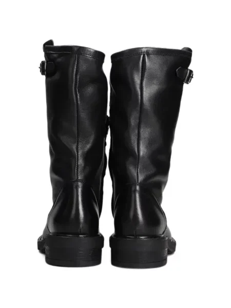 Botine Metisse din piele cu cataramă negru