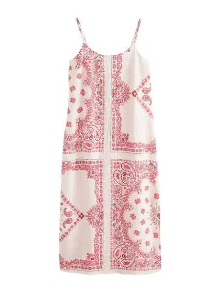 Next Rochie de vară crem / magenta / roz închis negru