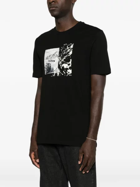 Scurt tricou Boss cu imagine negru